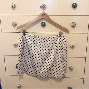 J. Crew Dotted Navy + White Skirt